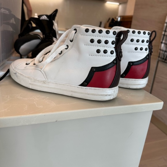 Men's coach high-top leather sneakers size 9.5 - Picture 4 of 5